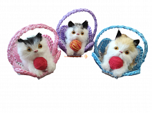 "Кот с клубком" со звуком в корзине во Гае
